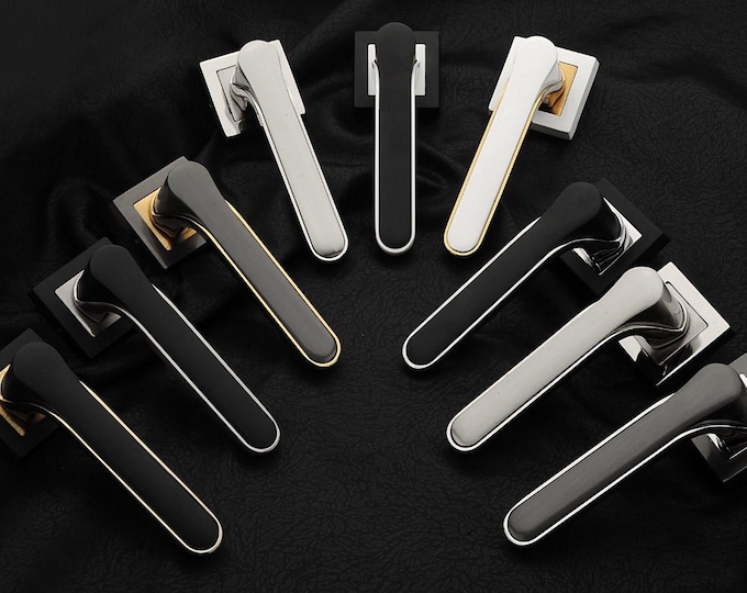 Featured listing image: Modern Zinc Alloy Door Lever Set: Futuristic Handle Design