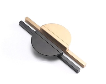 3.78"/96 mm Modern Brushed Brass Solid Pull for Drawers in Zinc Alloys, Nordic Dresser Knob, Minimalist Handle for Cabinets, Vintage Knobs