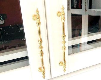 Luxury Polished Gold Solid Bar Handle in Zinc Alloys for Cabinets, Brushed Brass Knob, Drawer Pull, Dresser Knob, Wardrobe & Cupboard Handle