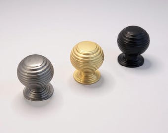 Sphere Design Cabinet Knob: Black & Brass Zinc Alloy, Luxury Wardrobe Handle
