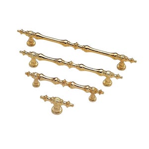 Luxury Polished Gold Solid Bar Handle in Zinc Alloys for Cabinets, Brushed Brass Knob, Drawer Pull, Dresser Knob, Wardrobe & Cupboard Handle