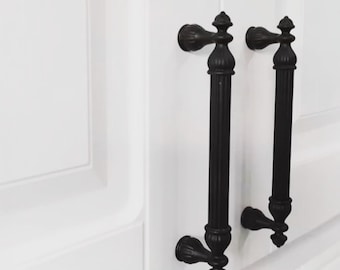 Matte Black Rustic Bar Handle for Cabinet, Classical Knobs for Wardrobes, Pulls for Drawers, Dresser Knob in Zinc Alloys, Furniture Handle