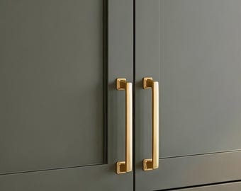 Brushed Brass Bar Handle: Modern Zinc Alloy Cabinet Hardware