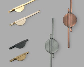 Modern Brushed Brass Solid Cabinet Handle in Zinc Alloys, Nordic Style Dresser Knob, Minimalist Pull for Drawers, Vintage Knobs for Cupboard