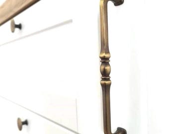Vintage Bronze Brushed Solid Bar Handle for Cabinet in Zinc Alloys, Knob for Wardrobe, Pull for Drawer, Dresser Knob, Furniture Handle