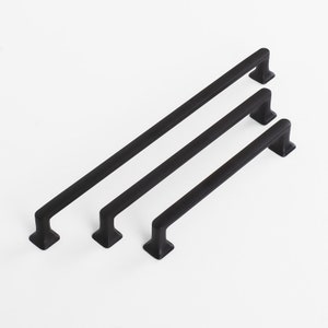 Matte Black Zinc Alloy Bar Handle: Modern Cabinet Drawer Pull