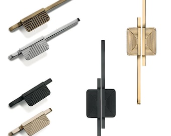 Brushed Brass Minimalist Solid Drawer Pull in Zinc Alloys, Vintage Style Dresser Knob, Black Handle for Cabinet, Nordic Knobs