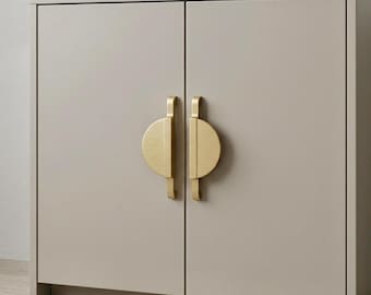 Nordic Brushed Gold Cabinet Handles: Zinc Alloy Dresser Knobs (96mm)
