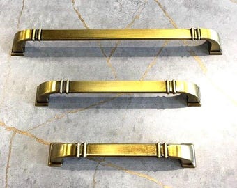Brushed Vintage Bronze Solid Bar Handle for Cabinet in Zinc Alloys, Knob for Wardrobe, Pull for Drawer, Dresser Knob, Furniture Hardware