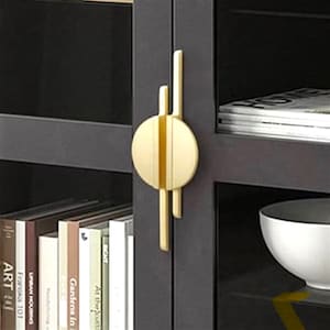 Modern Brushed Brass Solid Cabinet Handle in Zinc Alloys, Nordic Style Dresser Knob, Minimalist Pull for Drawers, Vintage Knobs for Cupboard