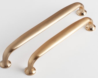 Modern & Brushed Brass Solid Bar Handle in Zinc Alloys for Cabinets, Dresser Knob, Drawer Pull, Wardrobe Handle, Kitchen Cabinet Knobs