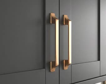 Brushed Brass Modern Bar Handle: Zinc Alloy Cabinet Drawer Pull