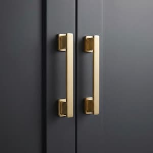 High Finishing Brass Gold Kitchen Handles for Cabinets, Black Knobs for Wardrobes, Vintage Brushed Bronze Pulls, Retro Design Dresser Knobs