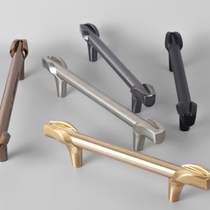 Brushed Brass Bar Handle: Zinc Alloy Cabinet Knob, Drawer Pull