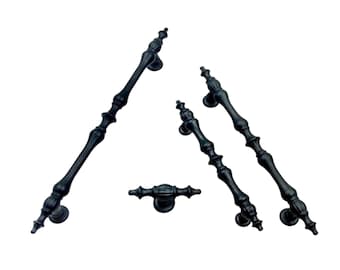 Matte Black Zinc Alloy Bar Handle: Classic Cabinet & Furniture Hardware