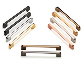 Minimalist Brushed Brass Cabinet Handle: Modern Zinc Alloy Drawer Pull