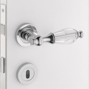 Kristall Silber Türdrücker: Türknäufe aus Zinklegierung (Paar)