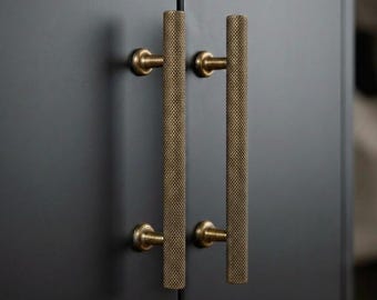 Knurled Finished Vintage Bronze Cabinet Handle, Textured Wardrobe Knob,  Handcrafted Pull for Drawer, Dresser and Kitchen Cupboard Hardware