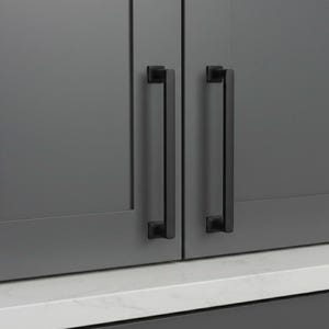 Matte Black Zinc Alloy Bar Handle: Modern Cabinet Drawer Pull
