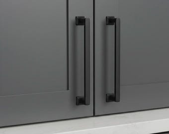 Matte Black Zinc Alloy Bar Handle: Modern Cabinet Drawer Pull
