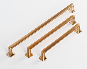 Brushed Brass Solid Bar Modern Styling Handle in Zinc Alloys for Cabinet, Dresser Knob, Drawer Pull, Wardrobe Handle, Kitchen Cabinet Knob