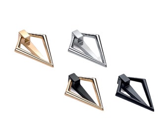 Diamond-Shaped Drop Handle in Zinc Alloys for Cabinets and Furniture, Pendulum Knob for Dresser, Drawer Pull, Cupboard Knob