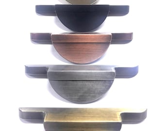 Brushed Brass Minimalist Cabinet Handles: Nordic Solid Dresser Knobs (3.78"/96 mm) with Matte Black and Vintage Bronze Colors