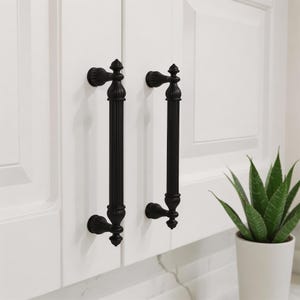 Matte Black Rustic Bar Handle for Cabinet, Classical Knobs for Wardrobes, Pulls for Drawers, Dresser Knob in Zinc Alloys, Furniture Handle
