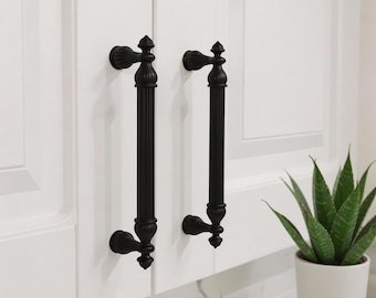 Matte Black Rustic Bar Handle for Cabinet, Classical Knobs for Wardrobes, Pulls for Drawers, Dresser Knob in Zinc Alloys, Furniture Handle