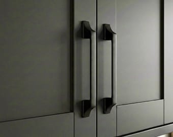 Matte Black Zinc Alloy Bar Handle: Modern Cabinet & Drawer Pull