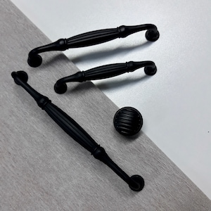 Solid Matte Black Bar Handle for Furniture in Zinc Alloys, Knob for Wardrobe, Hardware for Kitchen Cabinet, Drawer for Pull, Dresser Knob