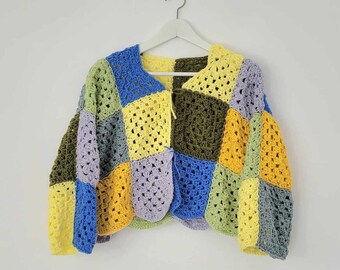 Colorblock Patchwork Crochet Vest