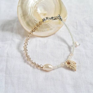 Beige Pearl and Corwie Bracelet beaded accesories image 1