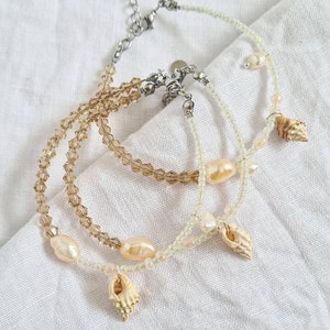 Beige Pearl and Corwie Bracelet beaded accesories image 9