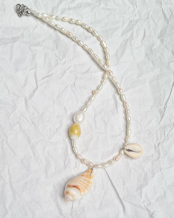 Pearl Necklace Simple Handmade Beach Pearl Necklace | Fruugo KR