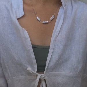 Irregular Pearl Necklace image 6