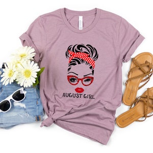 August Girl Shirt August Gift Birthday Girl Tshirt Birthday - Etsy