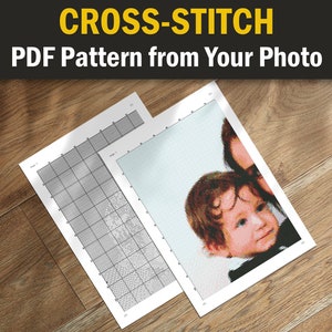 Photo to Cross Stitch Pattern, Custom Made, Pdf Download, Personalized Digital Pattern to Pdf Format, Picture Counted Custom Stitch Pattern