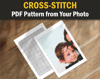 Photo to Cross Stitch Pattern, Custom Made, Pdf Download, Personalized Digital Pattern to Pdf Format, Picture Counted Custom Stitch Pattern