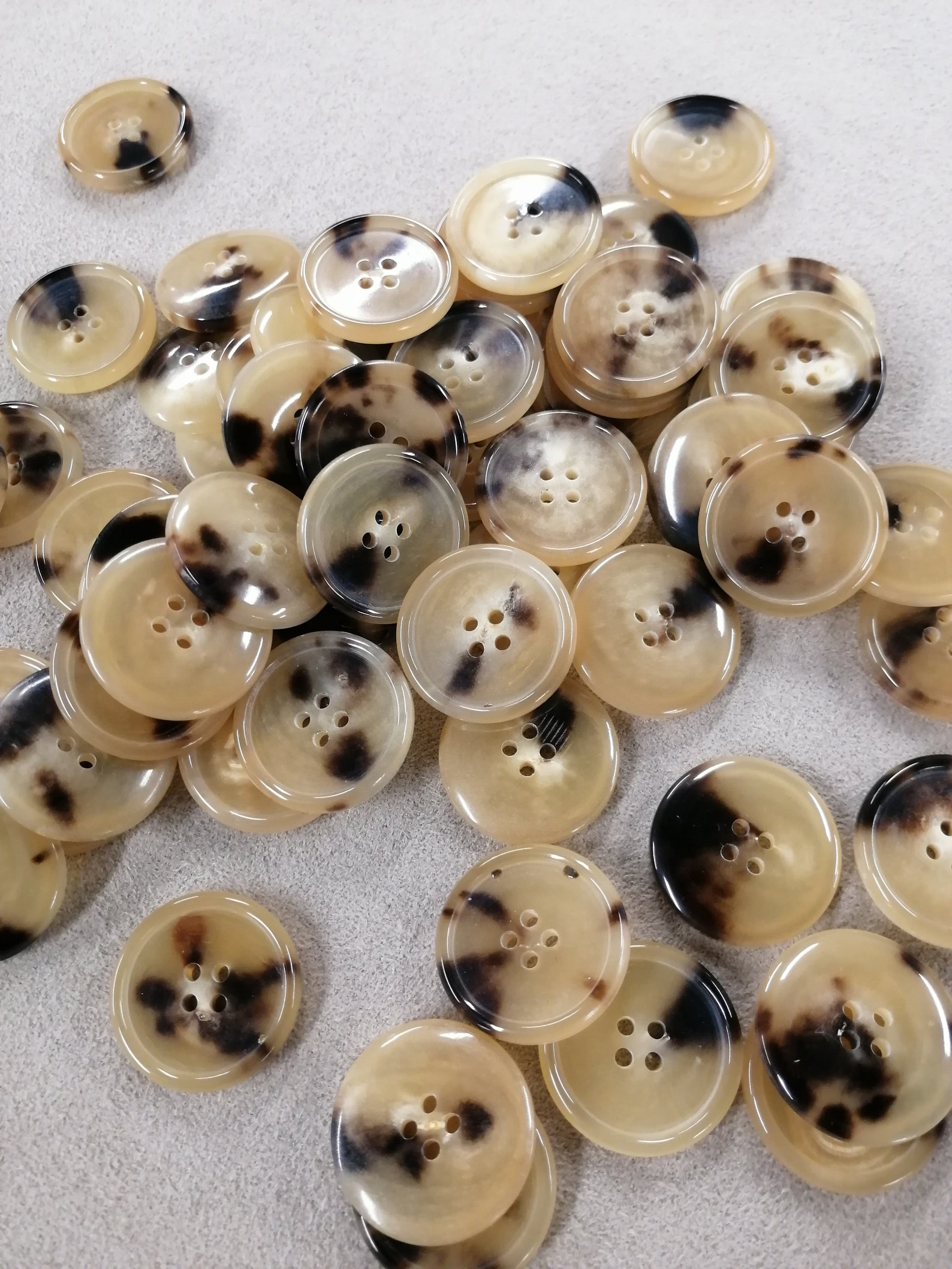 Genuine horn coat button 1 diameter 40L mottled Etsy