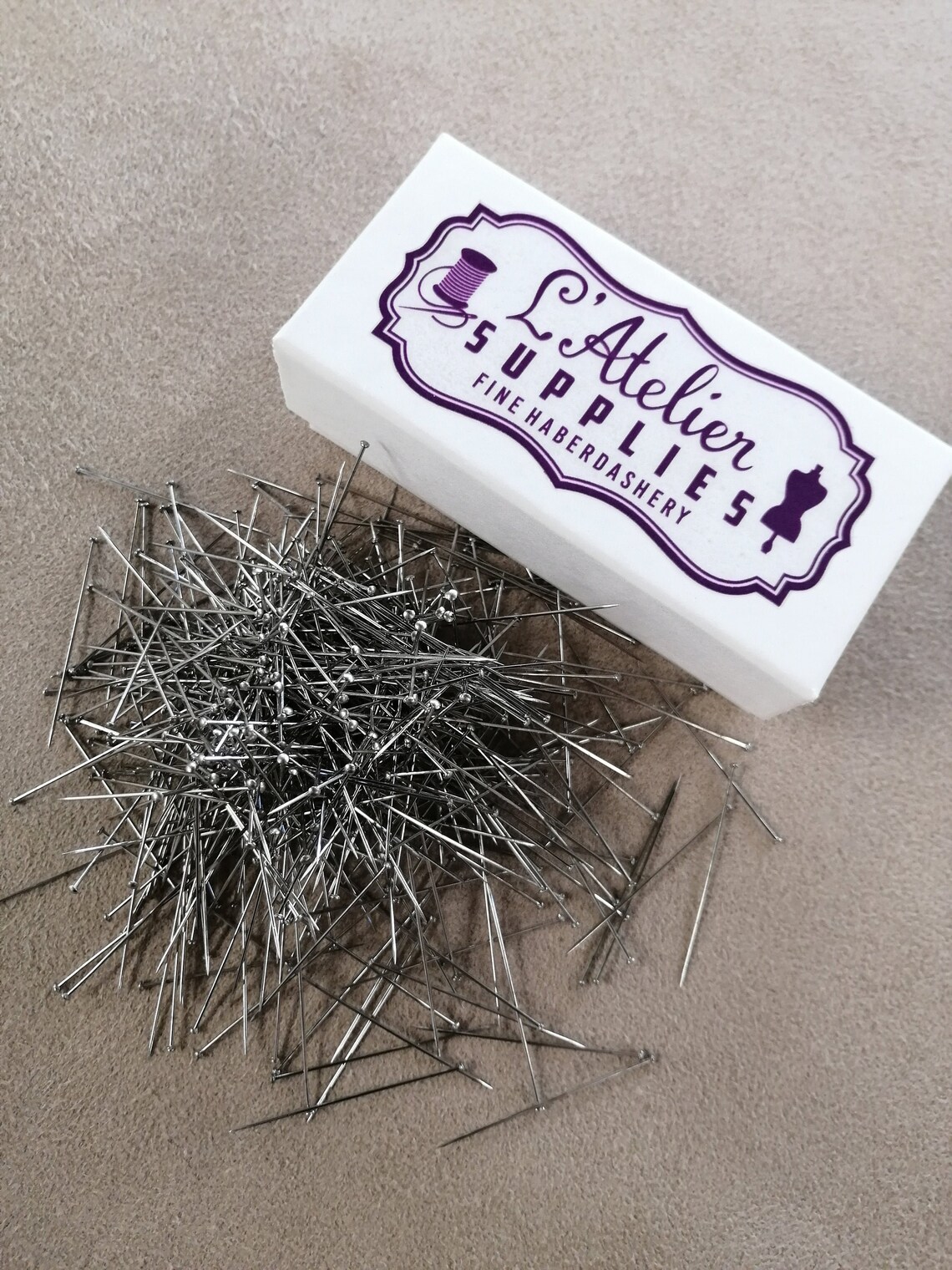 Box of extra fine 34mm steel pins for dressmaking silks and Etsy