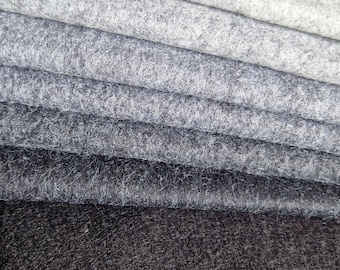 Grey or black under collar wool felt, chose from 7 shades, high quality Italian made, for bespoke tailoring, melton, bias, kragenfilz, filz