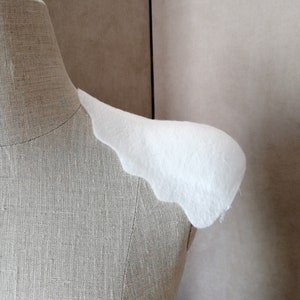 Pair beautifully shaped, high fashion shoulder pad, for tailoring, couture, dresses, blouses, jackets