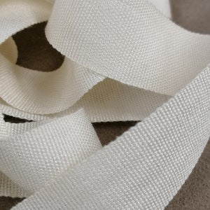 Natural white plain weave 100% cotton tape, 2 cm width, 10 meter piece, ribbon