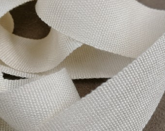 Natural white plain weave 100% cotton tape, 2 cm width, 10 meter piece, ribbon