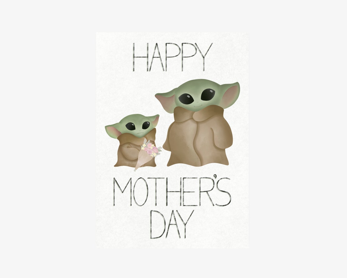 Baby Yoda Happy Mother's Day Mother's Day Greeting Etsy