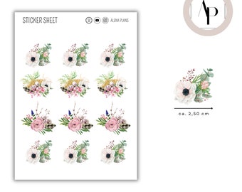 Stickers - FLOWERS Anemone 2 | cute stickers, decals and stickers suitable for ALL bullet journals, planners, calendars & scrapbooks