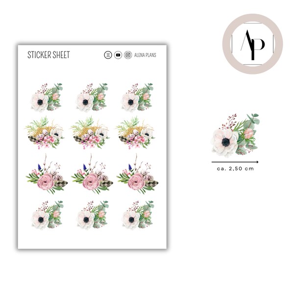 Stickers - FLOWERS Anemone 2 | cute stickers, decals and stickers suitable for ALL bullet journals, planners, calendars & scrapbooks