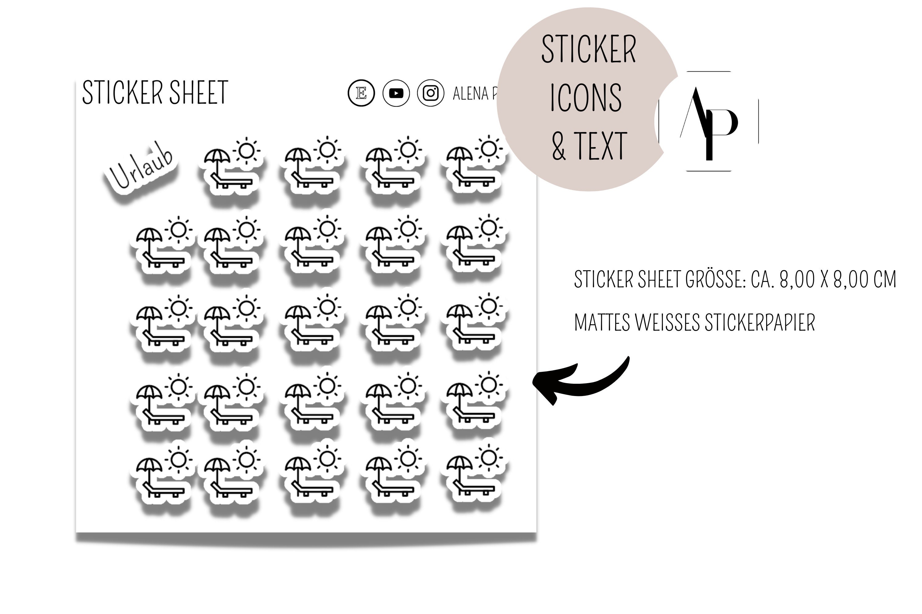 Und Sticker ICON Sticker Urlaub TEXT Sticker Aufkleber und Sticker - Etsy.de