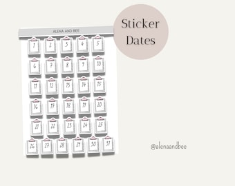 Numbers, date stickers, dates | Stickers and stickers suitable for ALL bullet journals, planners, calendars & scrapbooks